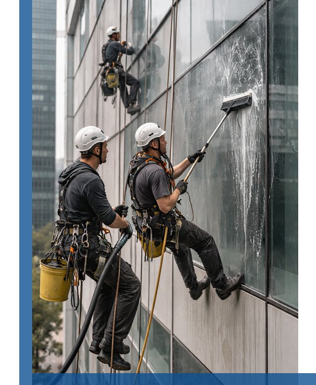 Профессиональная высотная мойка фасадов зданий в Зиме
