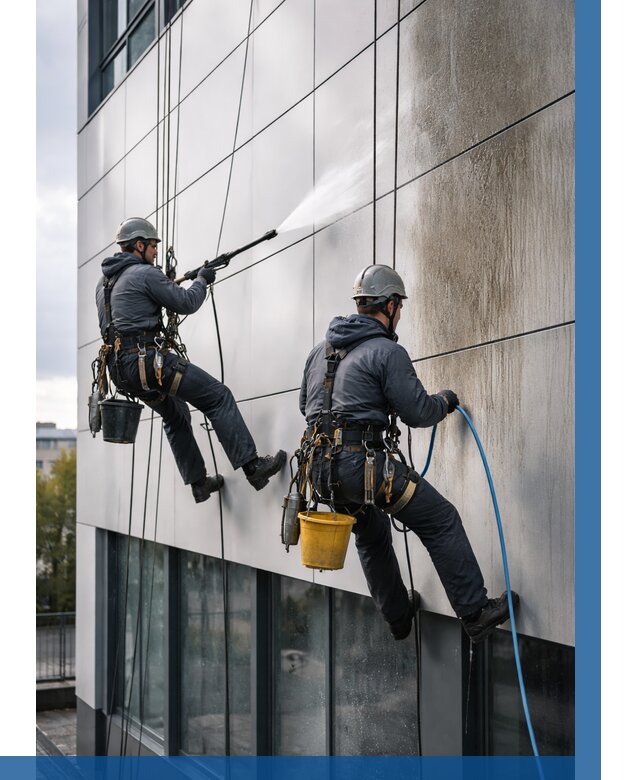 Мойка фасада из композита в Зиме по цене от 307 р. | ВЫСОТНИК-Зма