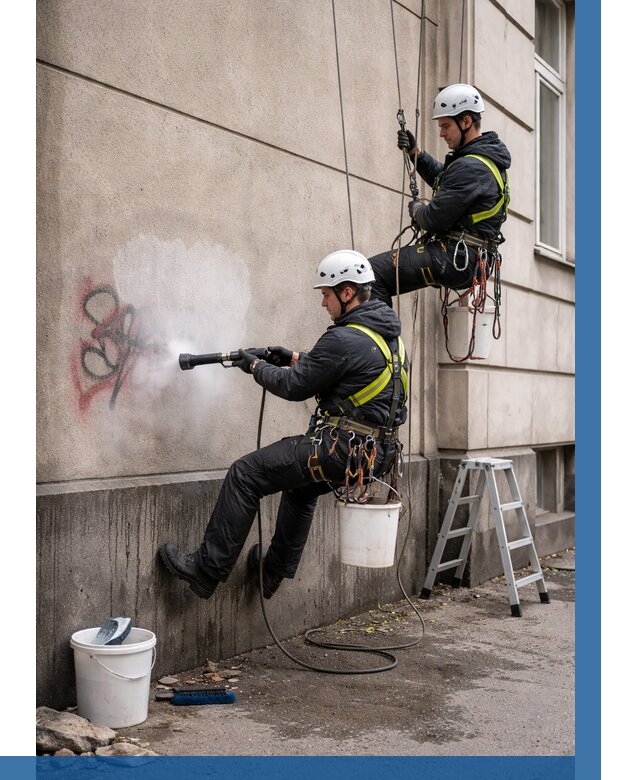 Удаление граффити с фасада в Зиме от 4603 р. | ВЫСОТНИК-Зма