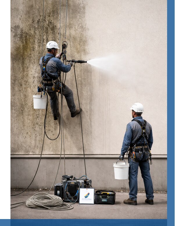 Очистка фасада от плесени в Зиме от 307 р. | ВЫСОТНИК-Зма