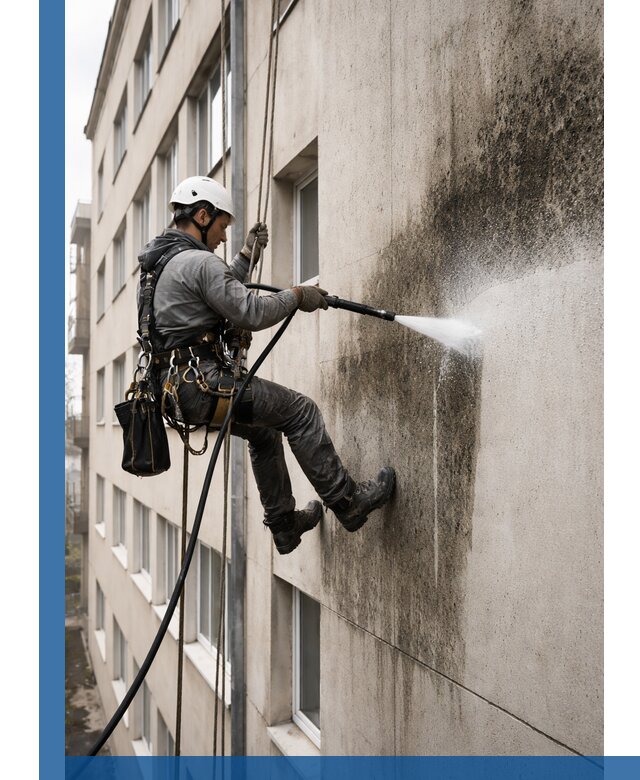 Профессиональная очистка фасадов от плесени в Зиме