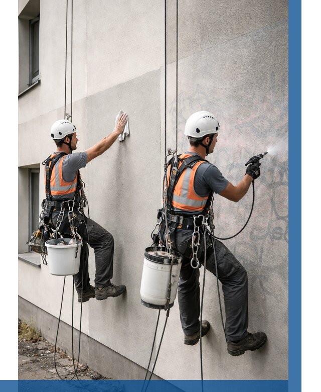 Антиграффити покрытие фасада в Зиме от 614 р. | ВЫСОТНИК-Зма