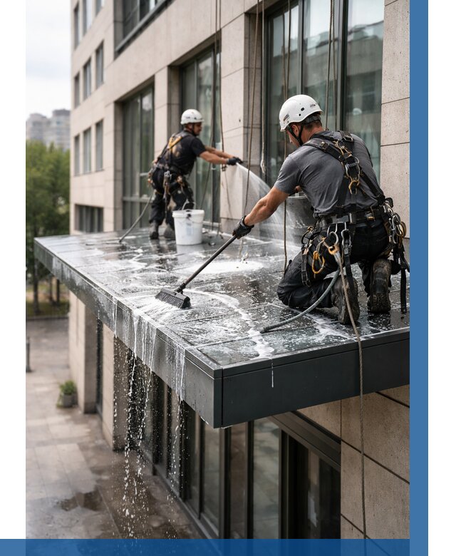 Мойка козырьков и навесов в Зиме от 3580 р. | ВЫСОТНИК-Зма