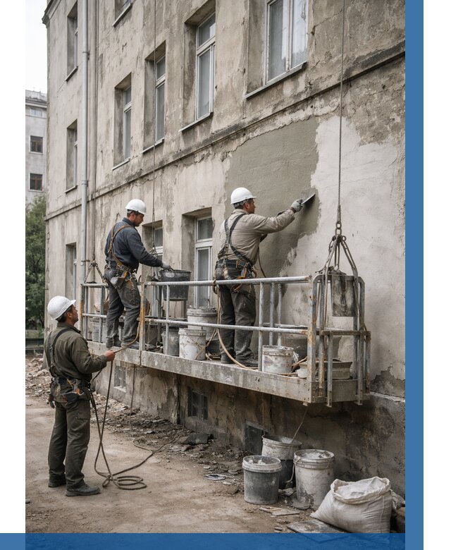 Капитальный ремонт фасада в Зиме от 4296 р. | ВЫСОТНИК-Зма