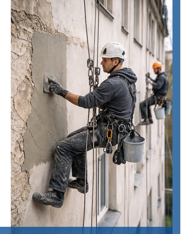 Восстановление штукатурки фасада в Зиме от 1227 р. | ВЫСОТНИК-Зма