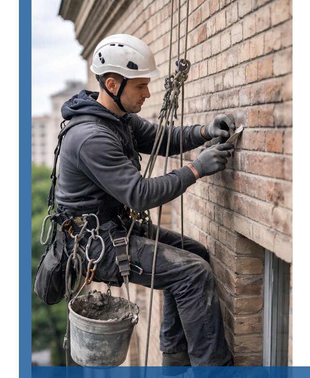 Качественный ремонт кирпичной кладки фасада в Зиме с гарантией