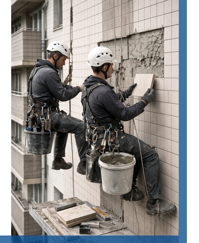 Ремонт облицовки фасада плиткой в Зиме от 1841 р. | ВЫСОТНИК-Зма