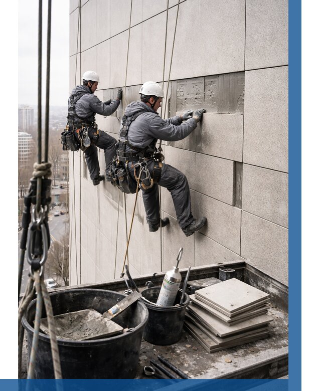 Ремонт фасада из керамогранита в Зиме от 2557 р. | ВЫСОТНИК-Зма