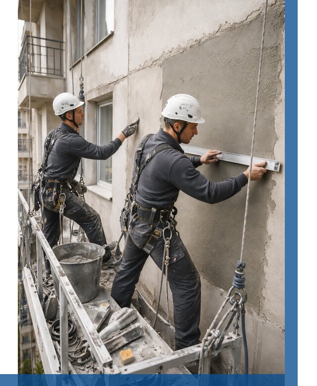 Штукатурка фасада на высоте в Зиме от 921 р. | ВЫСОТНИК-Зма