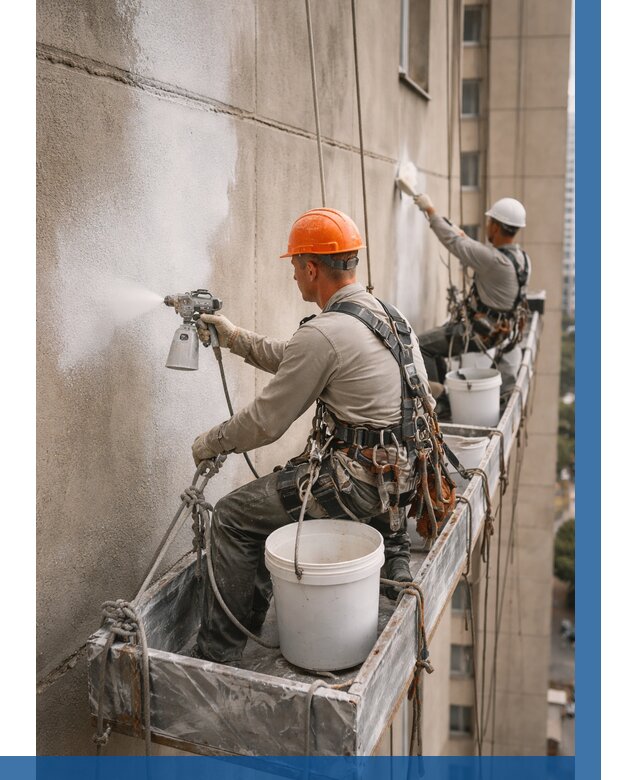 Грунтовка фасада на высоте в Зиме от 123 р. | ВЫСОТНИК-Зма