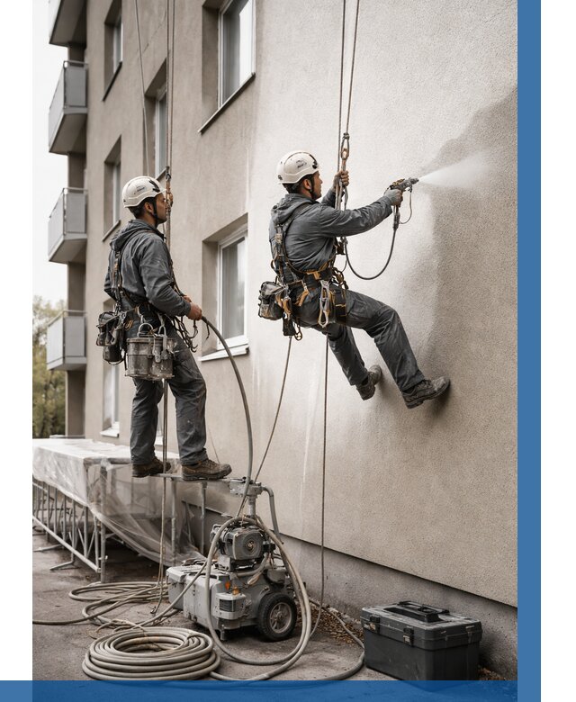 Безвоздушная покраска фасада в Зиме от 225 р/м² | ВЫСОТНИК-Зма