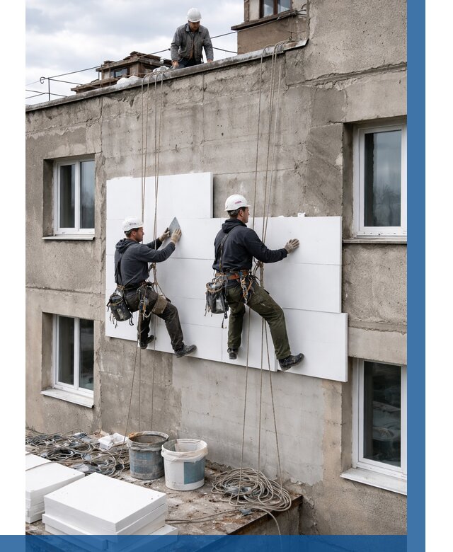 Утепление фасада пенополистиролом в Зиме от 1841 р. | ВЫСОТНИК-Зма