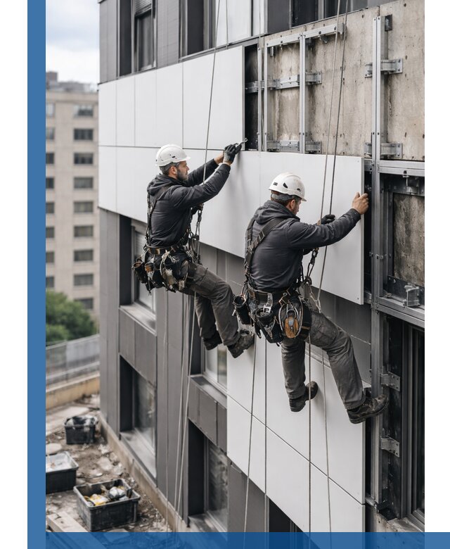 Монтаж композитных панелей фасада в Зиме под ключ