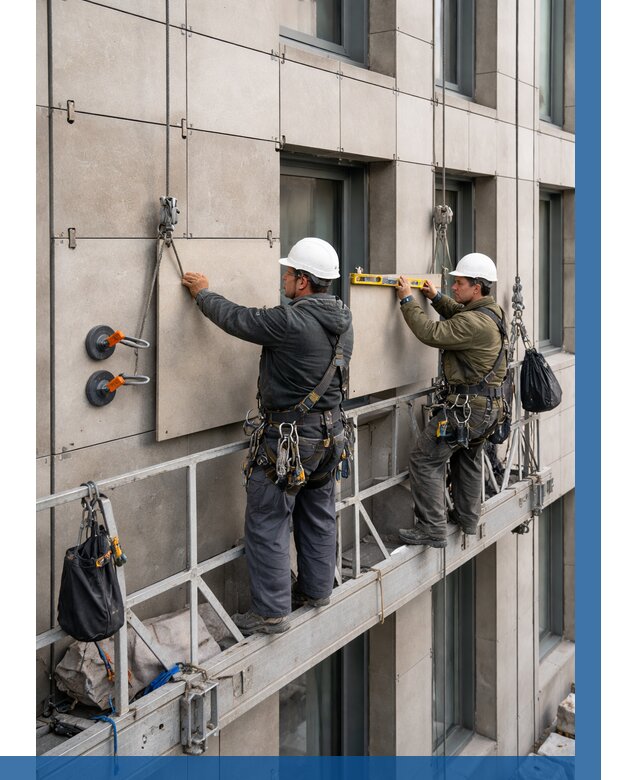 Монтаж керамогранита на фасад в Зиме от 2557 р. | ВЫСОТНИК-Зма