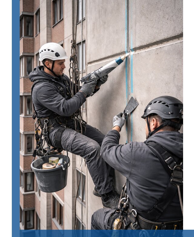 Вторичная герметизация швов фасада и кровли в Зиме