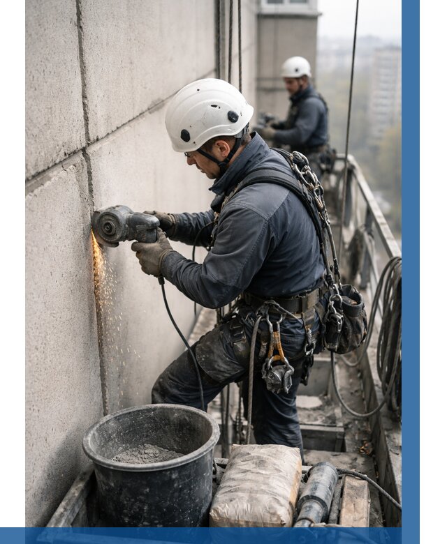 Штробление межпанельных швов в Зиме от 1227 р. | ВЫСОТНИК-Зма