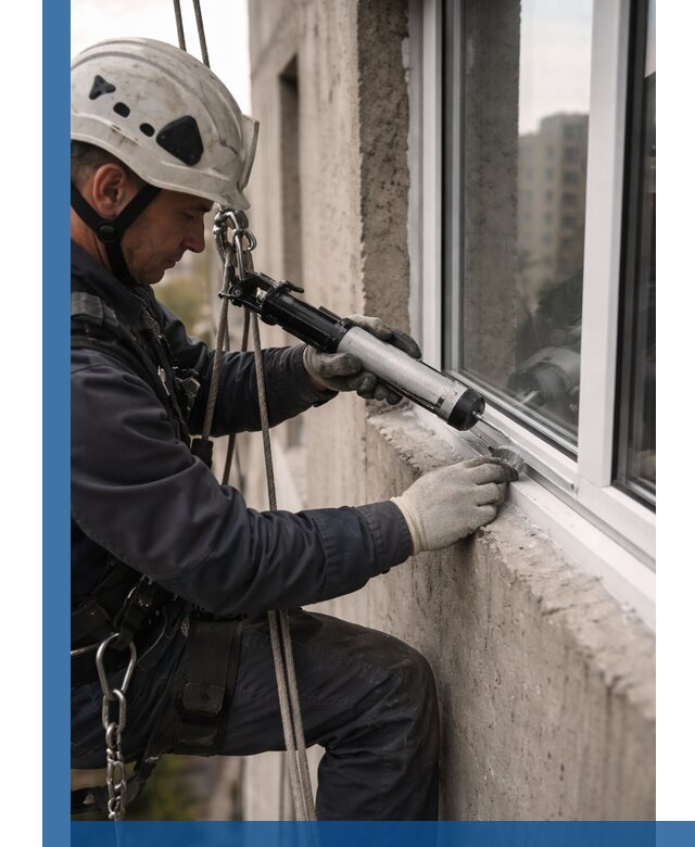 Герметизация оконных швов снаружи в Зиме профессионально