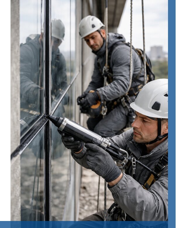 Герметизация витражных швов в Зиме от 665 р. | ВЫСОТНИК-Зма