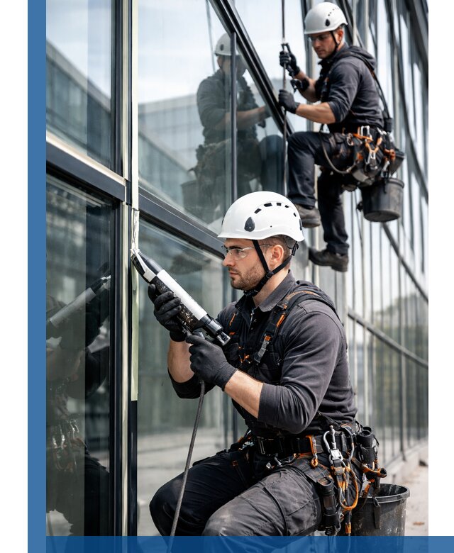 Герметизация витражных швов в Зиме для зданий и фасадов