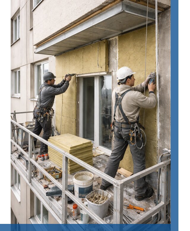 Утепление балкона снаружи в Зиме от 1636 р. под ключ ВЫСОТНИК-Зма