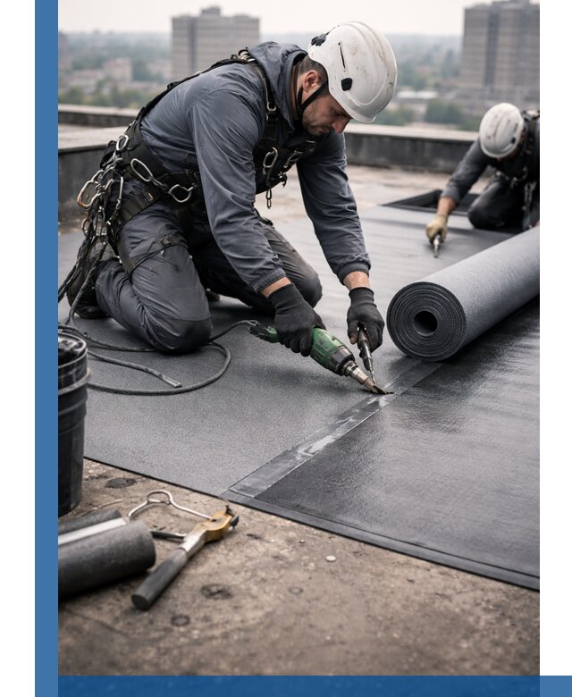 Ремонт мягкой кровли в Зиме с выездом промальпинистов