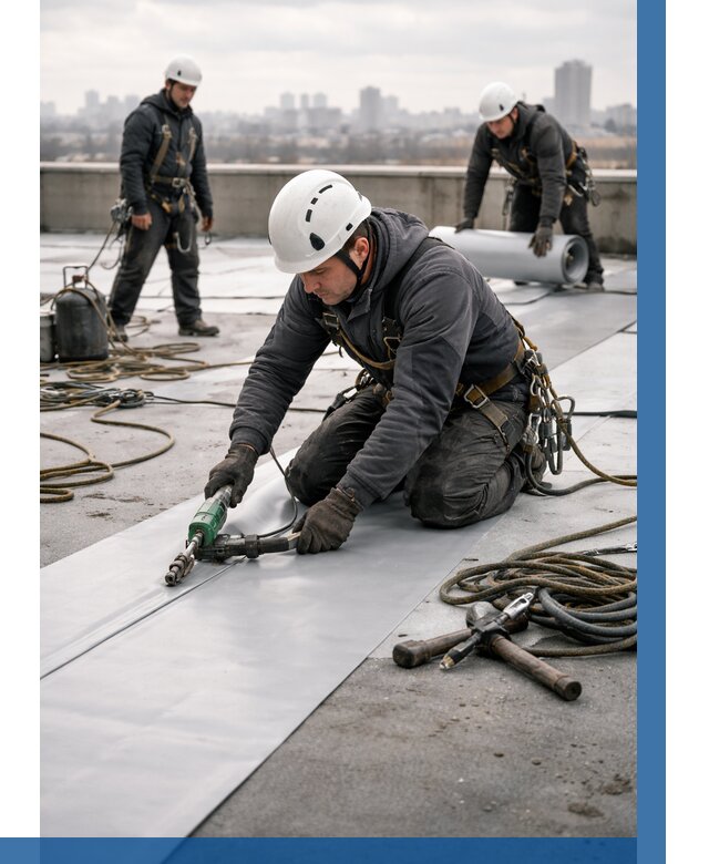 Ремонт мембранной кровли в Зиме от 1841 р./м2 | ВЫСОТНИК-Зма