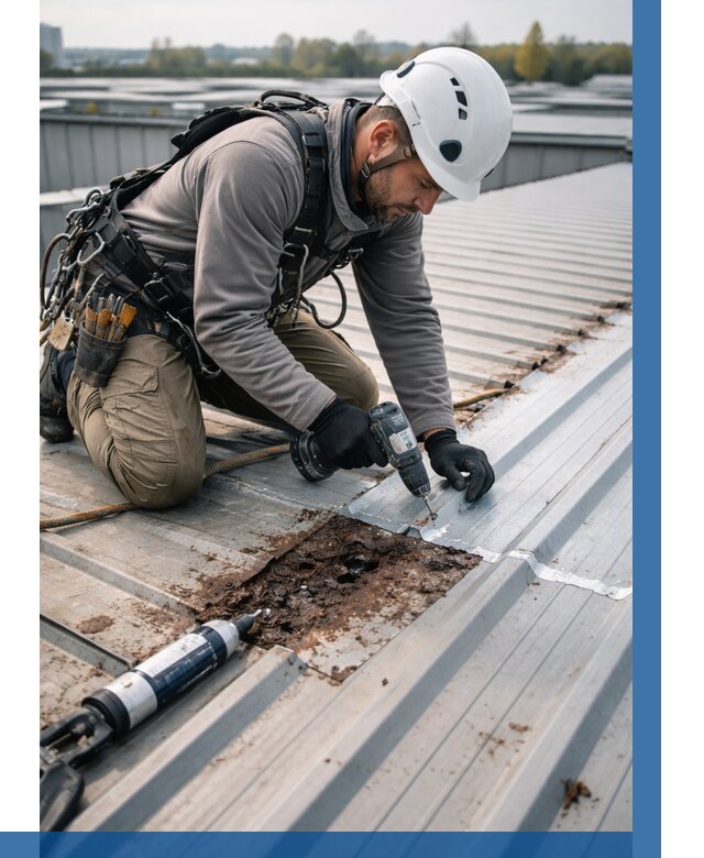 Ремонт профнастила на кровле в Зиме от 716 р. | ВЫСОТНИК-Зма