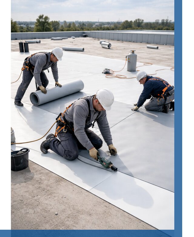 Монтаж мембранной кровли под ключ в Зиме от 1227 р. | ВЫСОТНИК-Зма