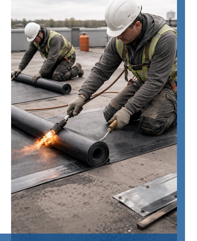 Монтаж наплавляемой кровли в Зиме от 869 р. — ВЫСОТНИК-Зма