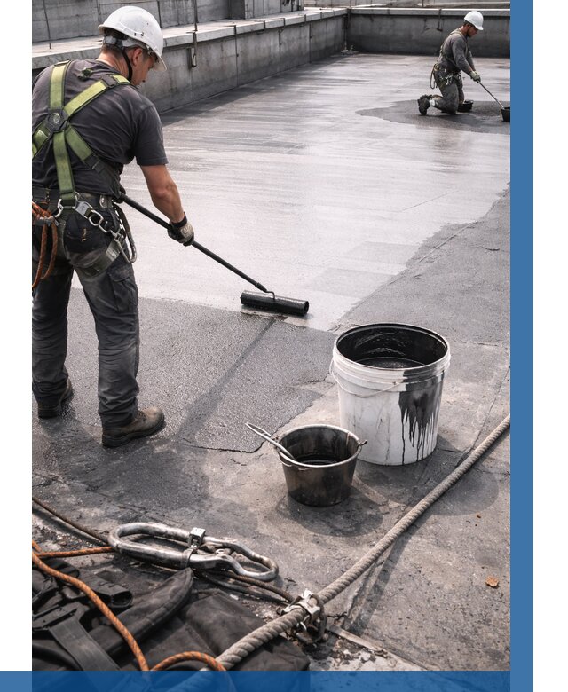 Гидроизоляция кровли жидкой резиной в Зиме от 511 р. | ВЫСОТНИК-Зма