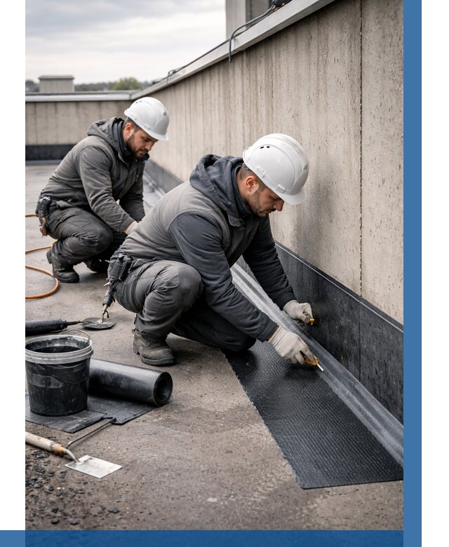 Гидроизоляция примыканий на кровле в Зиме от 921 р. | ВЫСОТНИК-Зма