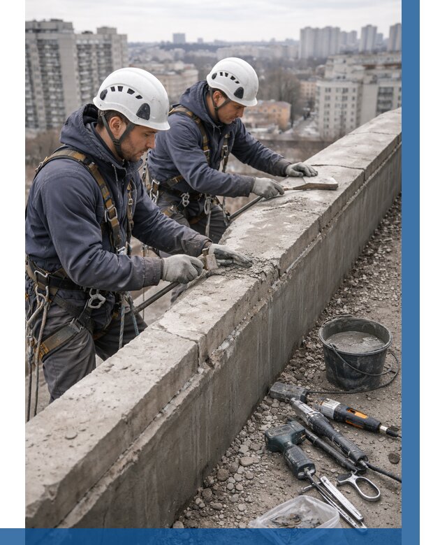 Ремонт парапета на кровле в Зиме от 1534 р. | ВЫСОТНИК-Зма