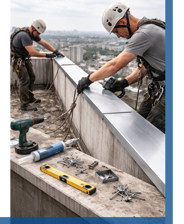 Монтаж парапетных крышек в Зиме от 818 р. | ВЫСОТНИК-Зма