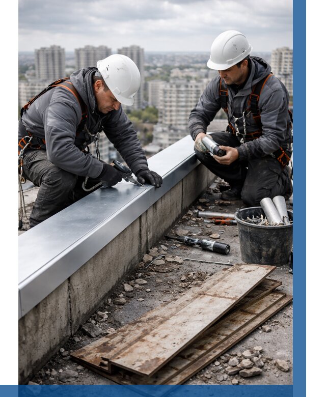 Замена парапетных крышек под ключ в Зиме от 1227 р. | ВЫСОТНИК-Зма