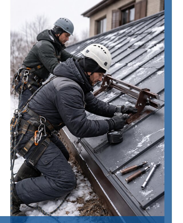 Монтаж снегозадержателей в Зиме от 460 р. | ВЫСОТНИК-Зма