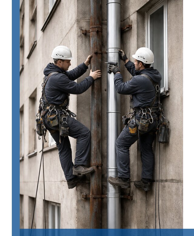Замена водосточных труб в Зиме: монтаж и демонтаж под ключ