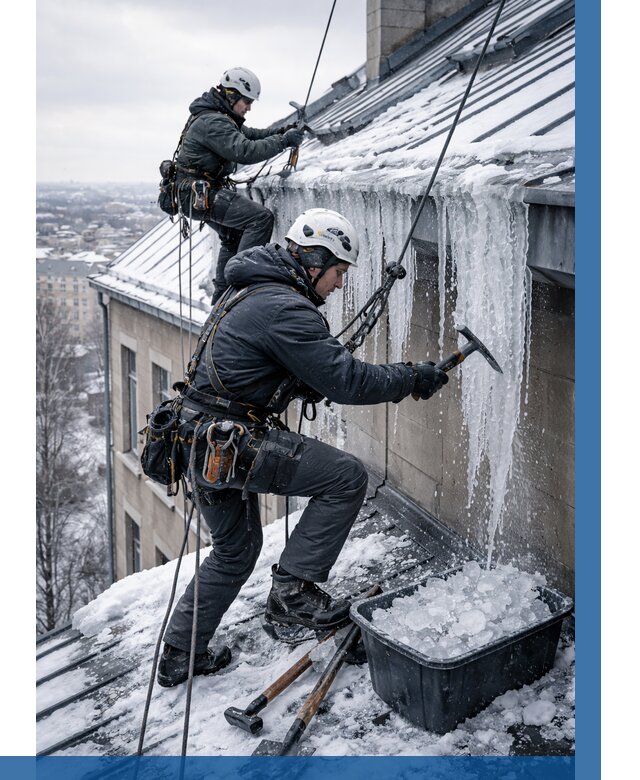 Удаление наледи с кровли в Зиме от 5625 р. | ВЫСОТНИК-Зма