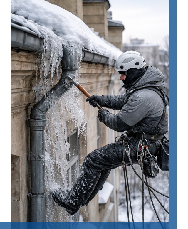 Очистка водостоков от льда в Зиме от 3580 р. | ВЫСОТНИК-Зма