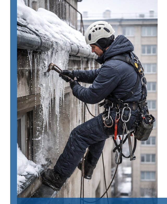 Удаление наледи и чистка водостоков в Зиме оперативно и безопасно