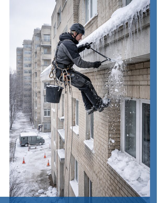 Удаление наледи с карнизов в Зиме от 358 р. | ВЫСОТНИК-Зма