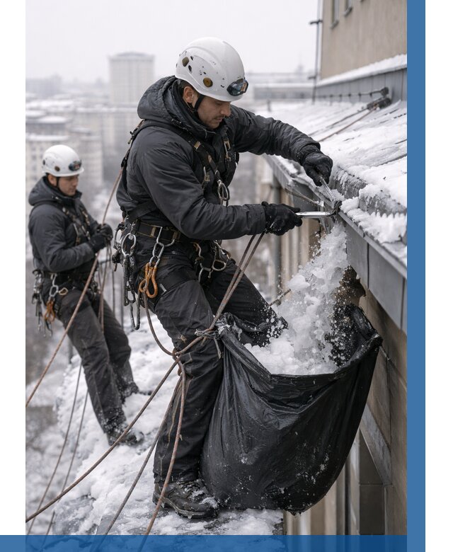 Аварийная очистка крыши в Зиме под ключ от 307 р. | ВЫСОТНИК-Зма