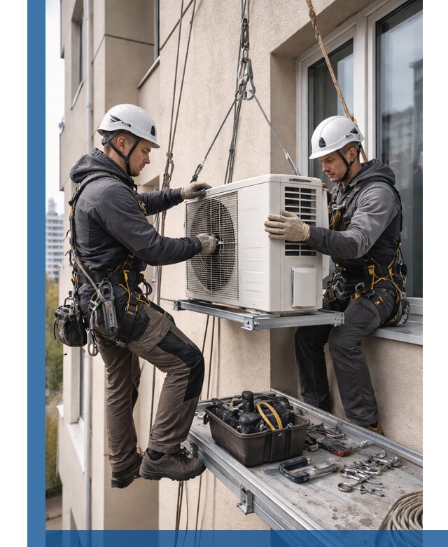 Перенос внешнего блока кондиционера в Зиме с монтажом и крепежом