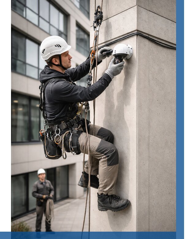 Монтаж камер видеонаблюдения на фасаде в Зиме от 8694 р.-ВЫСОТНИК-Зма