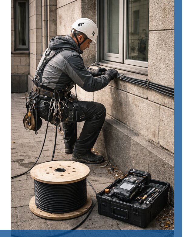 Прокладка оптоволоконного кабеля в Зиме от 818 р. | ВЫСОТНИК-Зма