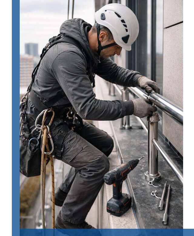 Монтаж ограждений на высоте в Зиме для зданий и конструкций