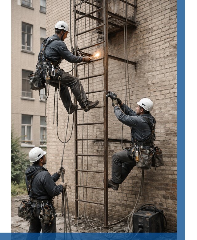 Ремонт пожарной лестницы в Зиме от 7671 р. | ВЫСОТНИК-Зма