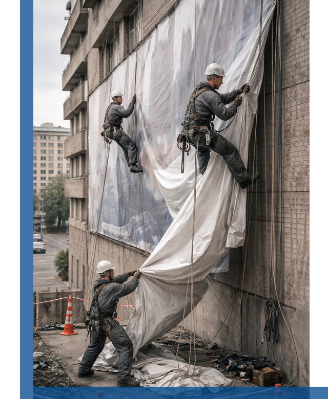 Демонтаж баннеров с фасада в Зиме оперативно и безопасно