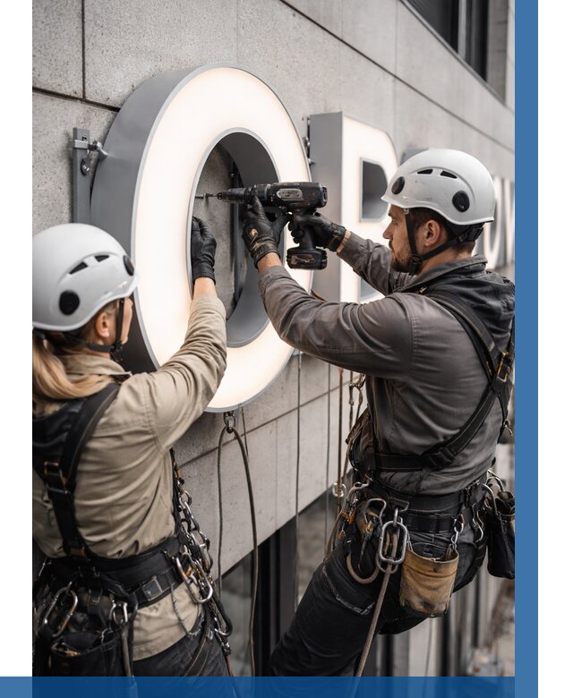 Монтаж световых букв в Зиме от 3068 р. под ключ ВЫСОТНИК-Зма