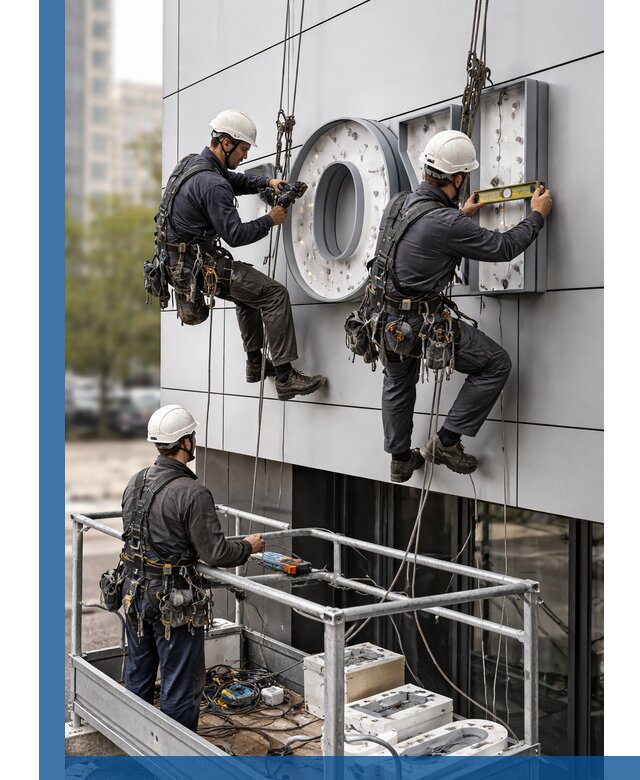 Профессиональный монтаж световых букв в Зиме под ключ