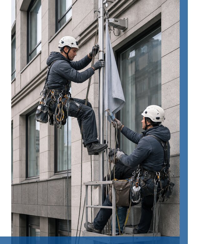 Установка флагов на фасаде в Зиме от 4603 р. | ВЫСОТНИК-Зма